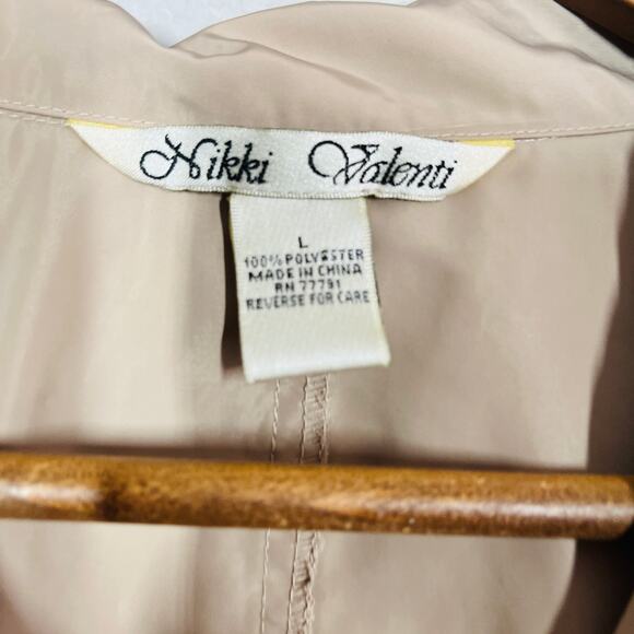 Nikki Valenti Crepe Floral Top Shacket Oversized Apron Style Pockets - L - Picture 4 of 4